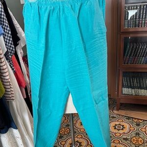 Women's Wide-Leg Casual Pants in Bright Teal